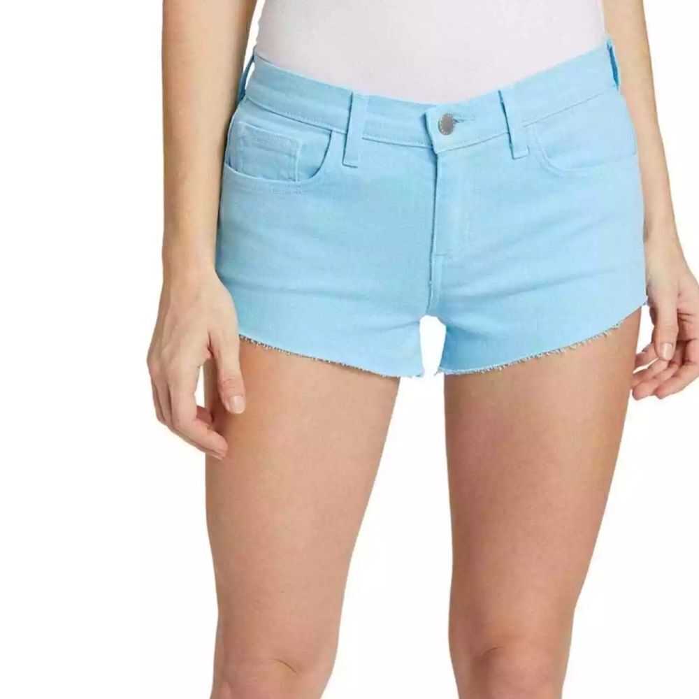 L'Agence Jean Audrey Mid Rise Denim Cutoffs Women Blue Baltic Sea $220